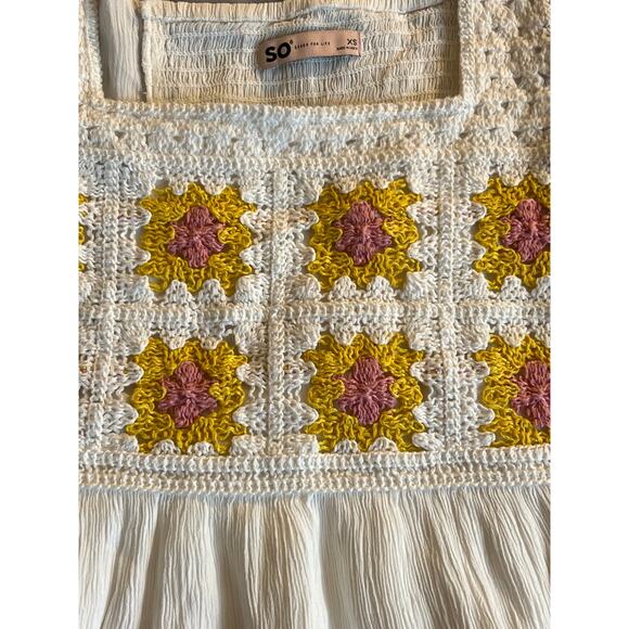 SO goods for life flutter sleeve white crochet dress junior size XS NWT‎ - Picture 6 of 8
